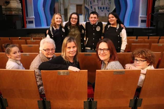 Friends, including members of The Young Creatives Portsmouth, and family of Imogen Mead at the unveiling of a seat in her memory at the New Theatre Royal