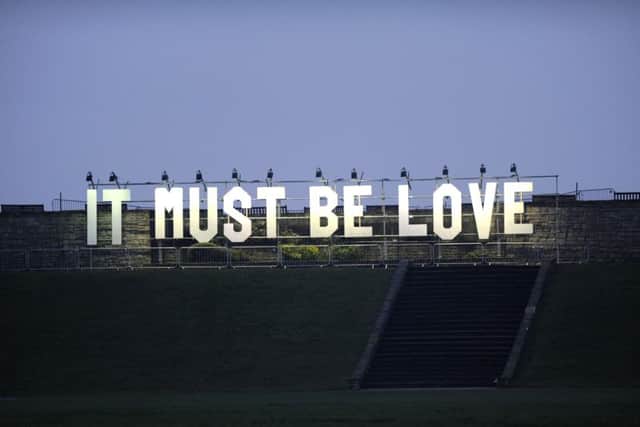 The letters on Castle Field on Saturday
Picture: Ian Hargreaves (161359-3)