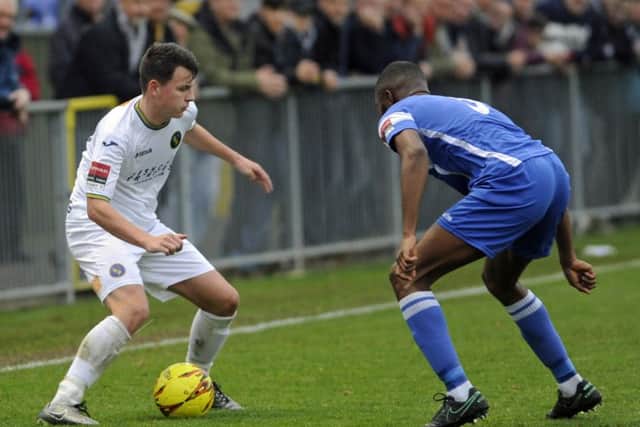 Alfie Rutherford terrorised the Grays defence. Picture: Ian Hargreaves (161362-5)