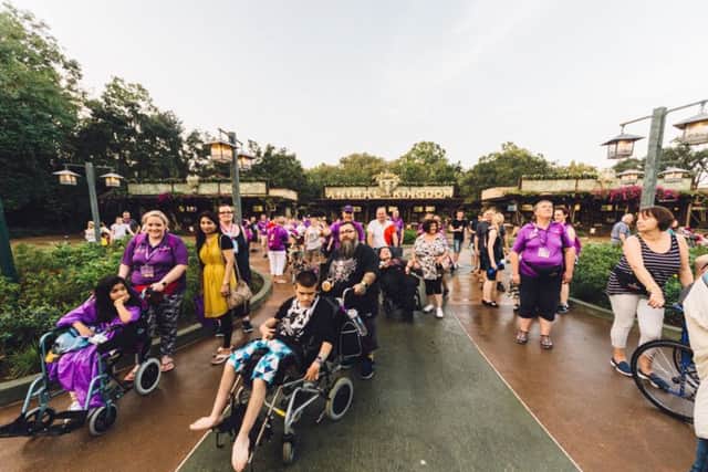 The Caudwell Children's Destination Dreams group leaving Animal Kingdom in Disney World