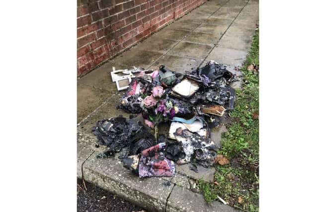Damage caused by the candle in a home in Leominster Road, Paulsgrove today Picture: Hampshire Fire and Rescue