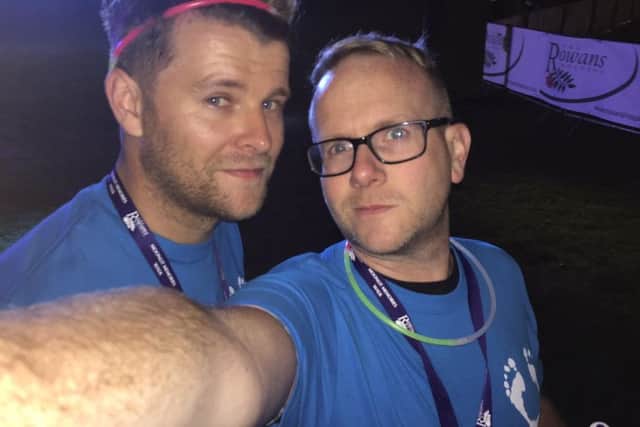 Lee, left, and Marc Collier-Williams at the Moonlit Memories Walk for The Rowans Hospice