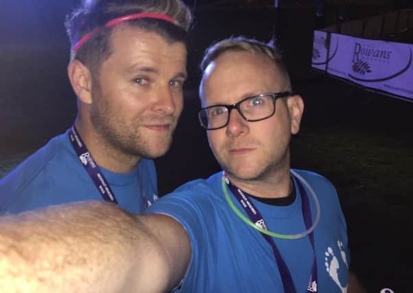 Lee, left, and Marc Collier-Williams at the Moonlit Memories Walk for The Rowans Hospice
