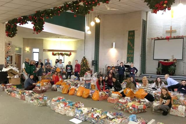 Volunteers packed donation boxes for the needy at Wecock Church, Waterlooville