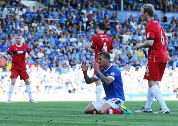Pompey suffered frustration against Carlisle at home on the first day of the season. Picture: Joe Pepler