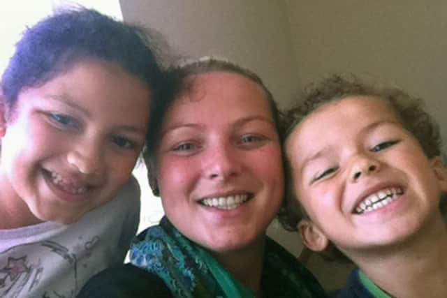 Lacey Plato with her childrenAishah, left and Faris Al Barwani. The children are thought to be in Oman after being abducted by their father from Portsmouth