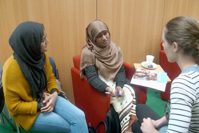 Portsmouth foster carers chatting at a foster carers' lunch.