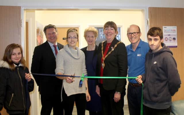 From left, Portsmouth City Council and Gosport Borough Council chief executive David Williams, Katie Davies, a former service user, Lady Louisa Portal, Motiv8 president, Cllr Lynn Hook, mayor of Gosport, and Charlie Adie, Motiv8 chief executive