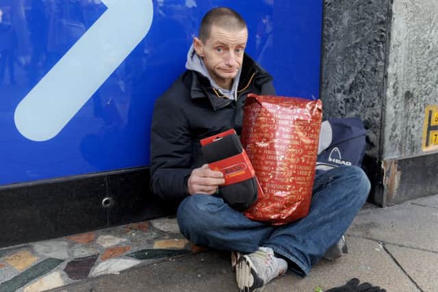 Homeless man Simon Bailey in Commercial Road, PortsmouthPicture: Sarah Standing (161721-9925)
