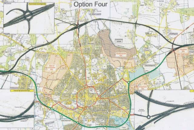 Draft maps for one of two northern bypass routes which were suddenly dropped ahead of the July public consultations. Crown copyright 2016 Ordnance Survey. Media 013/16