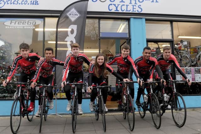 i-Team's 2016 junior race team, from left: Nick Kimish, Thamana Nel, Jack Noble, Victoria Lovett, Joe Clark, Kyle Henderson and Harvey McNaughton. Picture: Sarah Standing (151998-6275)