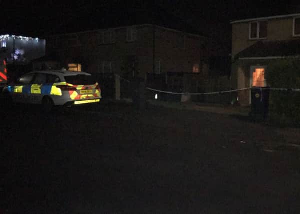 Police car ar the scene of aggravated burglary in Dayslondon Road, Waterlooville PPP-161223-105551001