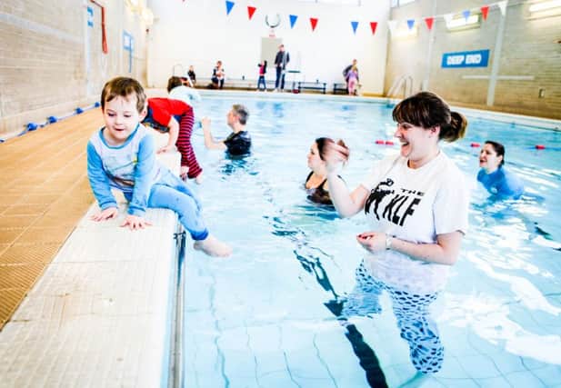 Tots from Puddle Ducks swimming school fundraise by taking a dip in their pyjamas