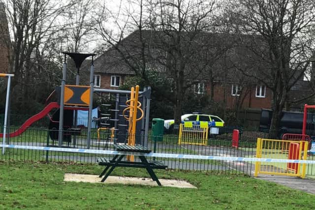 Police attend a park after a man's body was found in Titchfield Common on Boxing Day, 2016. Picture: Tony Hammett