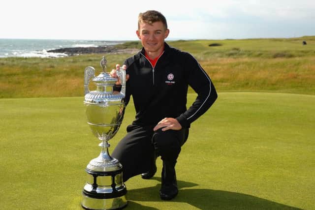 Scott Gregory after winning the British Amateur Championship  Picture: Tony Marshall/R&A