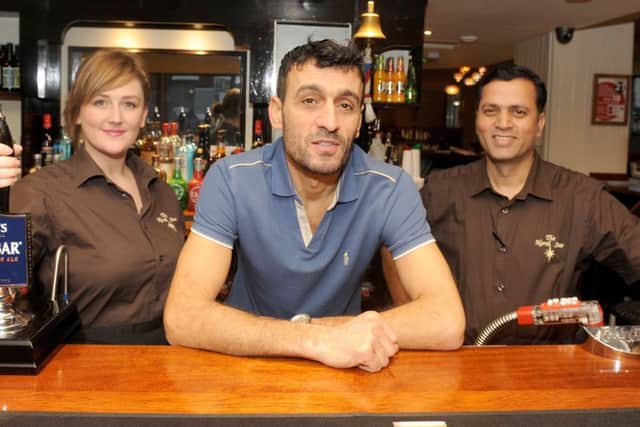 (L-r) Chelsea Fitton, bar supervisor, Ali Ozeemir, landlord, and Antonio Fernendez, bar manager. Picture: Sarah Standing (161724-9984)