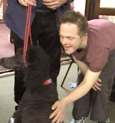 David Bidwell and therapy dog Ruby