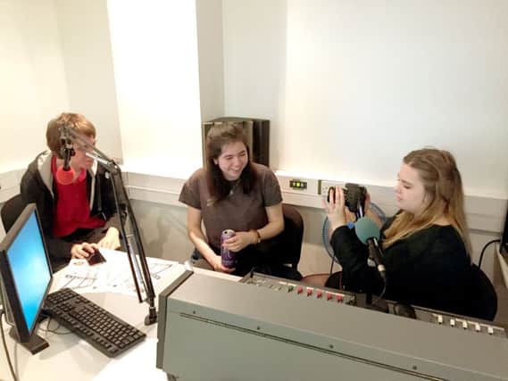 Highbury students on air at the Jamm Radio charity day for Alzheimers Research UK