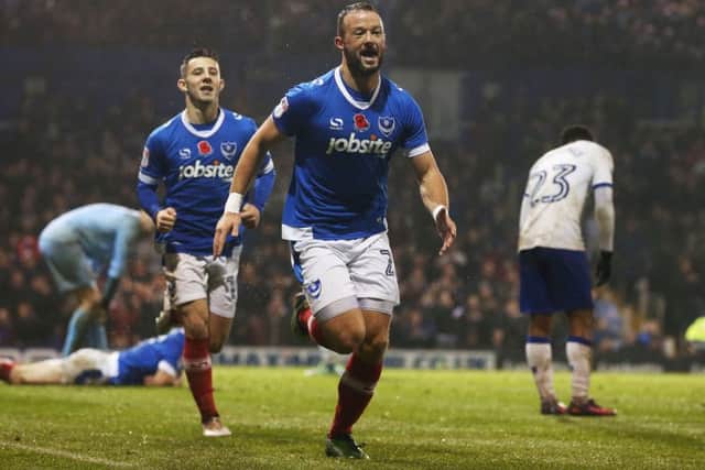 Pompey striker Noel Hunt is hoping to start Pompey's game at Yeovil tonight Picture: Joe Pepler