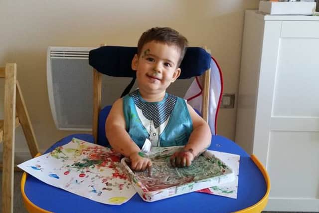 Ezra Putineanu, aged 23 months from Southsea, received a new specialised buggy thanks to charity Newlife