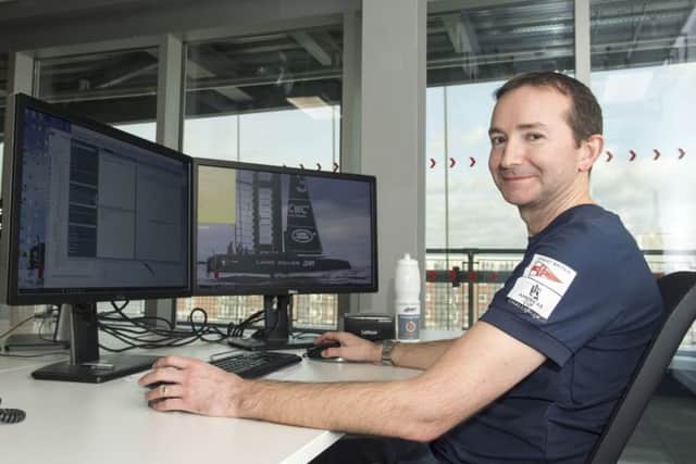Tom Hume at the Ben Ainslie Racing headquarters