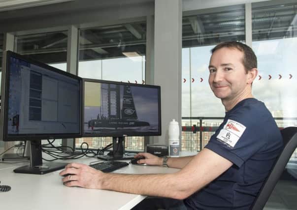 Tom Hume at the Ben Ainslie Racing headquarters