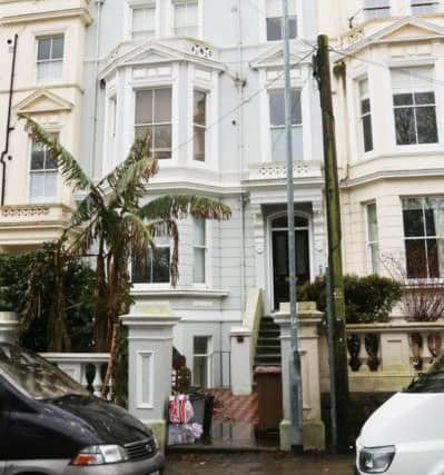 A man died after falling from a flat in Charles Road, St Leonards, in the early hours of New Year's Day. Picture by Eddie Mitchell. SUS-170101-151917001