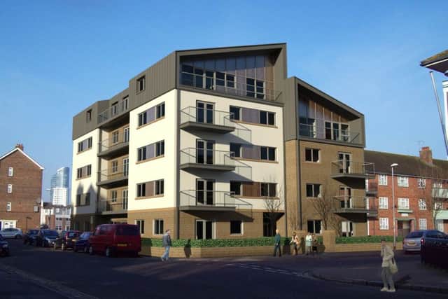 An artist's impression of flats on the site of the old Southsea Community Centre, in Kings Street