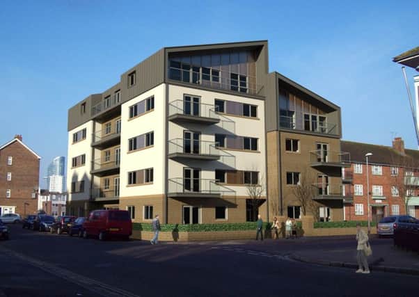 An artist's impression of flats on the site of the old Southsea Community Centre, in Kings Street