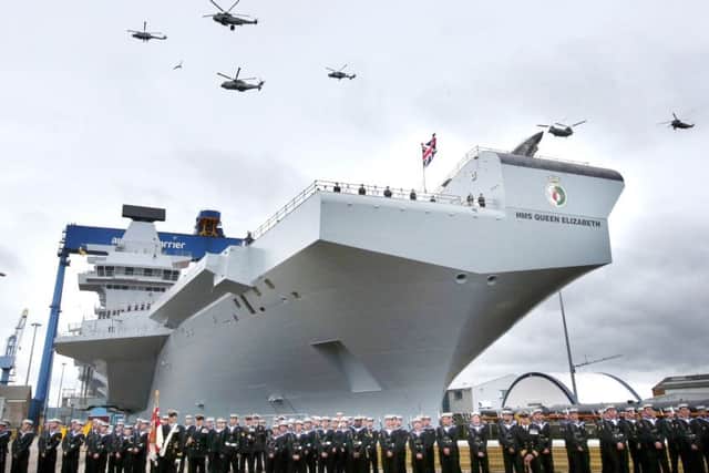 The naming ceremony of HMS Queen Elizabeth in Rosyth Dockyard