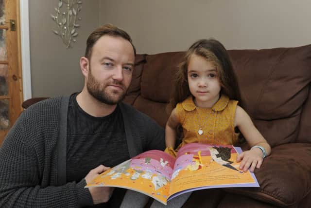 Dominic Bellman from Leigh Park with his daughter Elsie Bellman, four. His wife Sabrina was killed in a car accident while the family were on holiday Picture: Ian Hargreaves (162730-3)