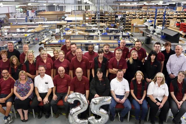 Staff at Thomas Sandersons manufacturing centre in Waterlooville mark 25 years in business