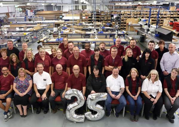Staff at Thomas Sandersons manufacturing centre in Waterlooville mark 25 years in business