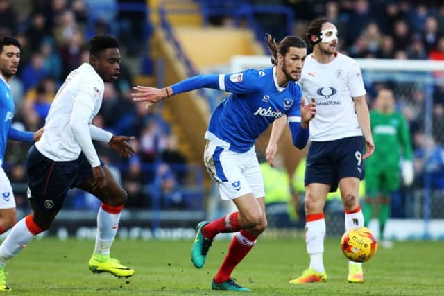 Christian Burgess scored the winner for Pompey Picture: Joe Pepler