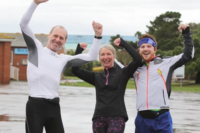 Southsea parkrun held an extra event on New Year's Day. Bob and Sarah Platts, along with David Poole took part. Picture: Habibur Rahman (170001-55)
