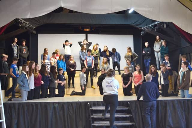 Members of Dynamo Youth Theatre getting ready for the performance