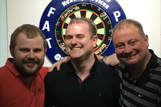 Winner Sam Head, organiser Stefan Evrard and runner-up Andy Jenkins