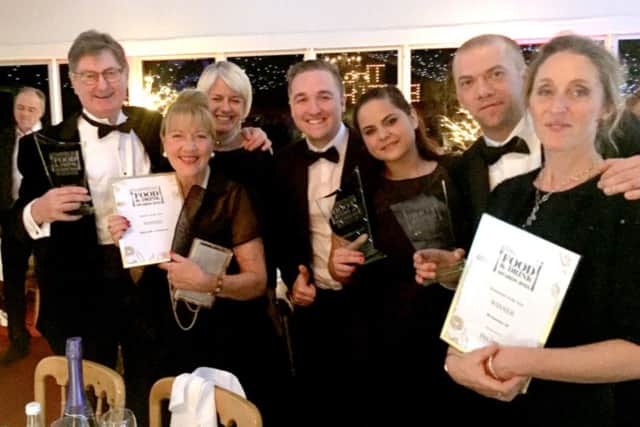 John Buckwell, left, celebrates with the other finalists at the Hampshire Life Food & Drink Awards