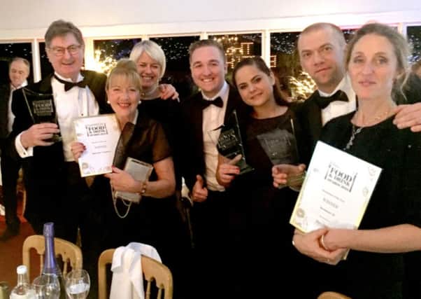 John Buckwell, left, celebrates with the other finalists at the Hampshire Life Food & Drink Awards