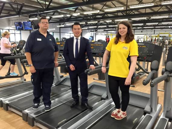 Alan Mak with Andy and Chloe Gooch who secured jobs at Havant Leisure Centre following Alans jobs fair
