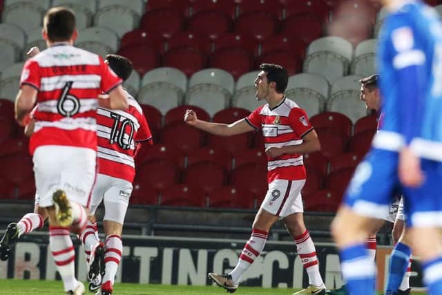John Marquis celebrates his first goal. Picture: Joe Pepler
