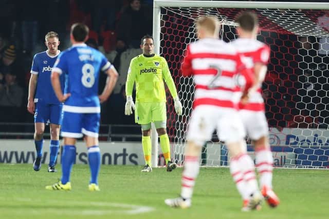 Pompey recovered well from a poor start only to concede twice more and lose 3-1 at Doncaster. Picture: Joe Pepler