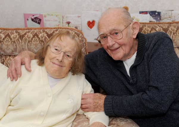 Evelene Garrett (88) and her husband John Garrett (82) from Fareham, celebrate their Diamond wedding anniversary
Picture: Sarah Standing