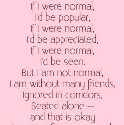 A poem by Lia Payne, 17, from Worthing about living with autism
