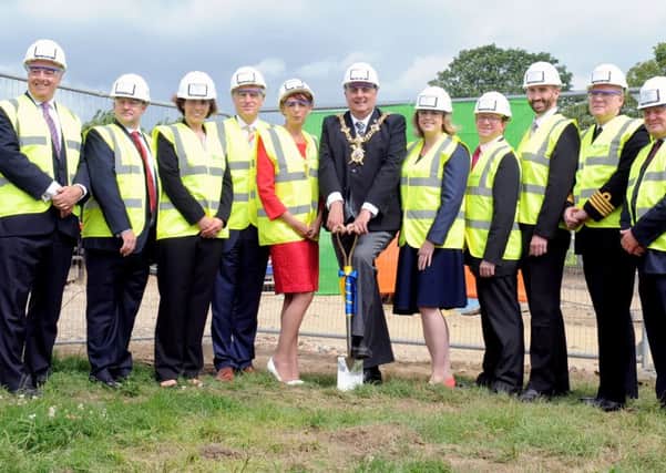 The official ground-breaking ceremony took place at the UTC Portsmouth site in Hilsea on Friday.
Pictured from the left are Rod Edwards, Dave Goodall, Fiona Haynes, Professor Paul Hayes, The Lady Mayoress of Portsmouth Leza Tremorin. The Lord Mayor of Portsmouth David Fuller, Penny Mordaunt MP, Cllr Neill Young, Ciaran O'Dowda, Cpt Andy Cree and Bob Curtis
Picture: Sarah Standing (161115-259)