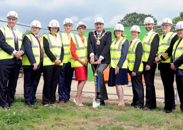 The official ground-breaking ceremony took place at the UTC Portsmouth site in Hilsea on Friday.

Pictured from the left are Rod Edwards, Dave Goodall, Fiona Haynes, Professor Paul Hayes, The Lady Mayoress of Portsmouth Leza Tremorin. The Lord Mayor of Portsmouth David Fuller, Penny Mordaunt MP, Cllr Neill Young, Ciaran O'Dowda, Cpt Andy Cree and Bob Curtis


Picture: Sarah Standing (161115-259)