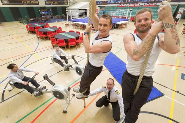 Royal Navy staff at HMS Collingwood make sure college students are fit to fight in the forces