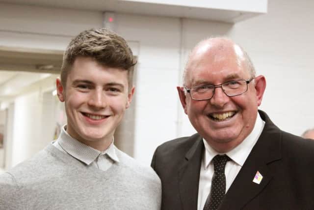 Carl Hewitt, left, and Portsmouth College principal Steve Frampton