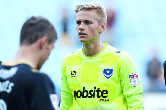 Pompey goalkeeper Alex Bass is currently on loan at Salisbury Picture: Joe Pepler