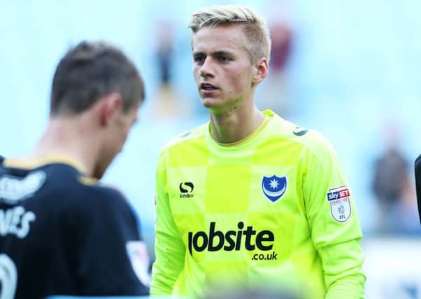 Pompey goalkeeper Alex Bass is currently on loan at Salisbury Picture: Joe Pepler